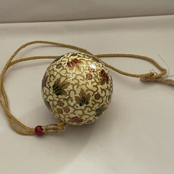 Accents Vintage Hand Painted Kashmir India Paper Mache Ball Ornament
